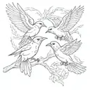 Birds fighting tattoo design idea