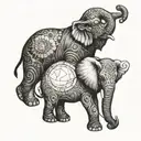 elephant and planet mars tattoo tattoo design idea