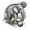 elephant and planet mars tattoo tattoo design idea