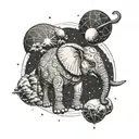 elephant and planet mars tattoo tattoo design idea