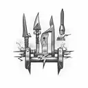 A lightning bolt made up of various mechanic tools tattoo design idea