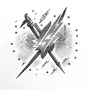 A lightning bolt made up of various mechanic tools tattoo design idea