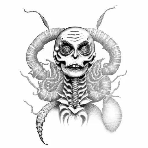 beetlejuice and beetlejuice snake tattoo design idea