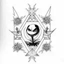 jack skellington, oogie boogie, Sally  tattoo design idea