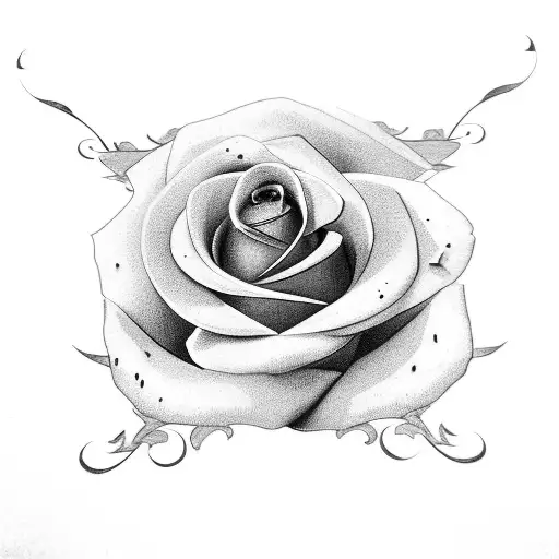 a rose with roman numerals beneath it tattoo design idea