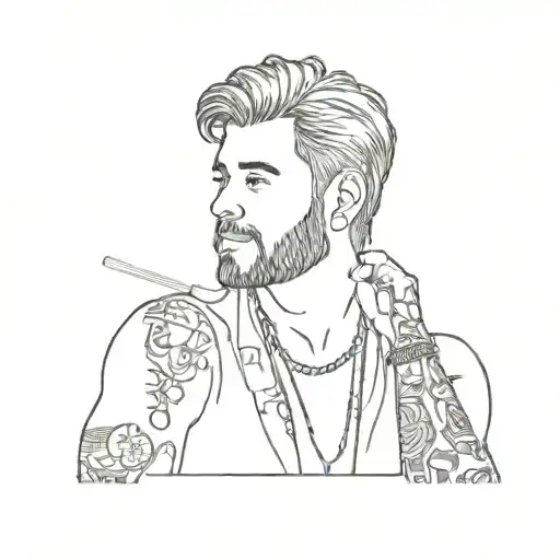 Justin Bieber post Malone Morgan wallen luke combs  tattoo design idea