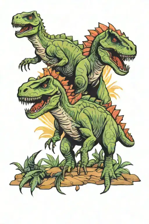 jurassic Park dinosaurs tattoo design idea