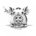 drunk pig tattoo design idea