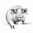 drunk pig tattoo design idea