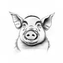 drunk pig tattoo design idea