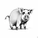 drunk pig tattoo design idea