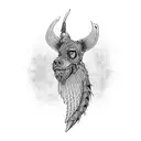 "Andrea" que tenga una temática de vikingos  tattoo design idea