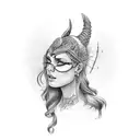 "Andrea" que tenga una temática de vikingos  tattoo design idea