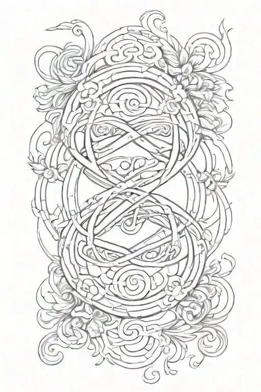infinity symbol with forever family written inside tattoo design idea