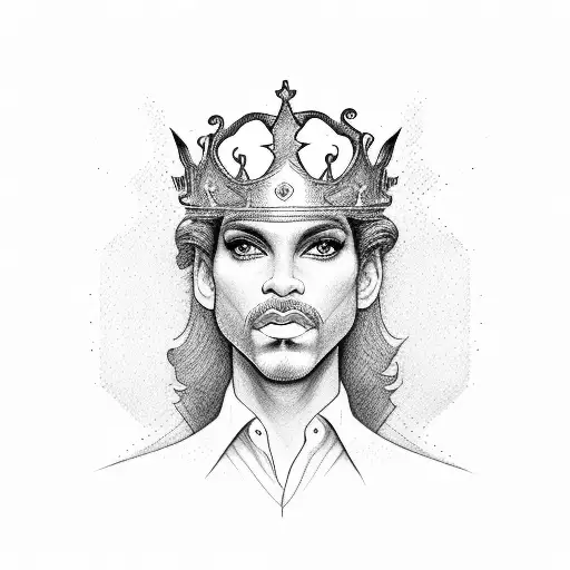 Prince with a crown on top of the P tattoo design idea