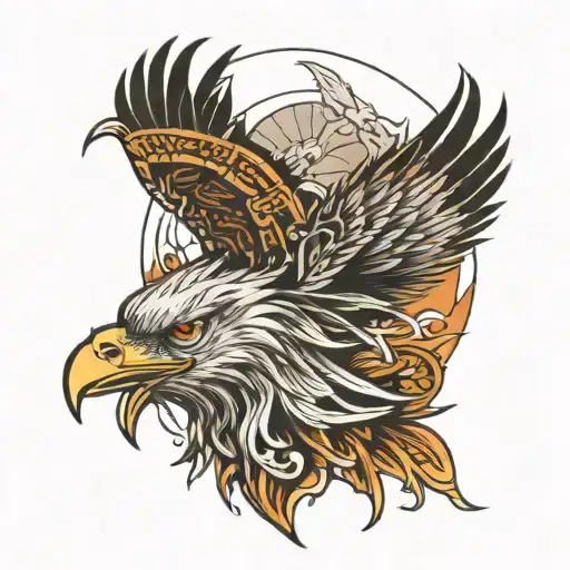 eagle wolf tattoo design idea