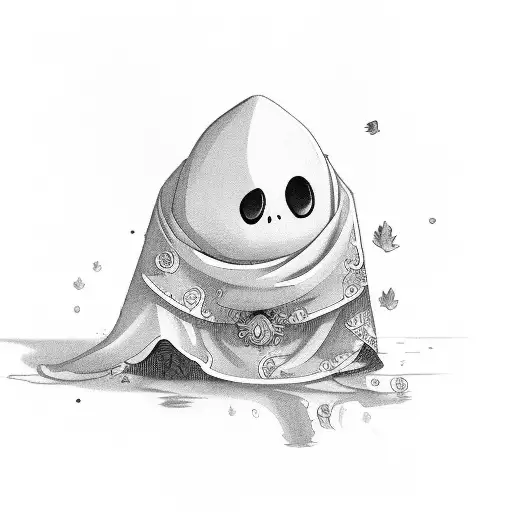 cute ghost tattoo design idea
