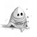 cute ghost tattoo design idea