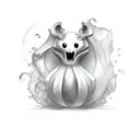 cute ghost tattoo design idea