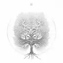 life and death, tree of life, struggles, balance tattoo design idea