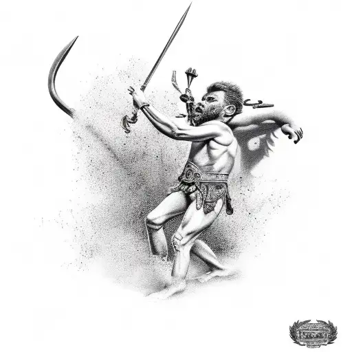david and goliath  tattoo design idea