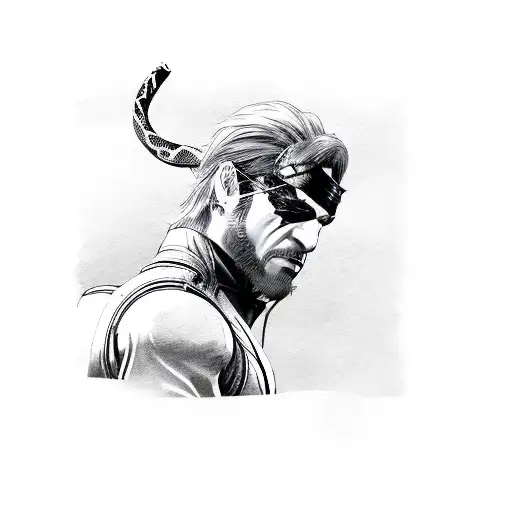 old snake metal gear solid tattoo design idea