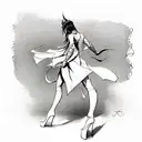 shemale in boots tattoo design idea