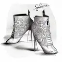 shemale in boots tattoo design idea
