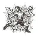 handball player in action tattoo design idea