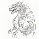 a dragon  facing front with its wings out tattoo design idea