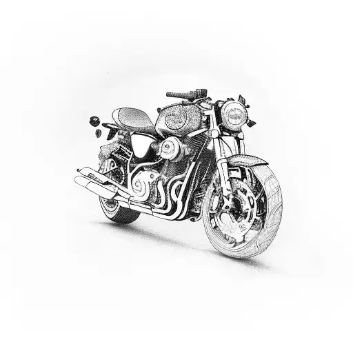 A motorcycle chain transforming into a winding road tattoo design idea