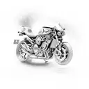 A motorcycle chain transforming into a winding road tattoo design idea