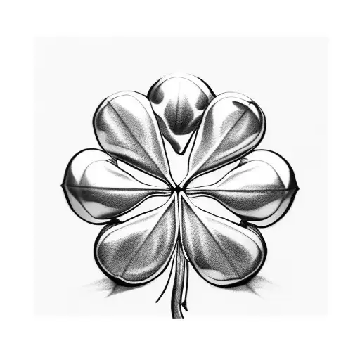 Five leaf clover tattoo design idea