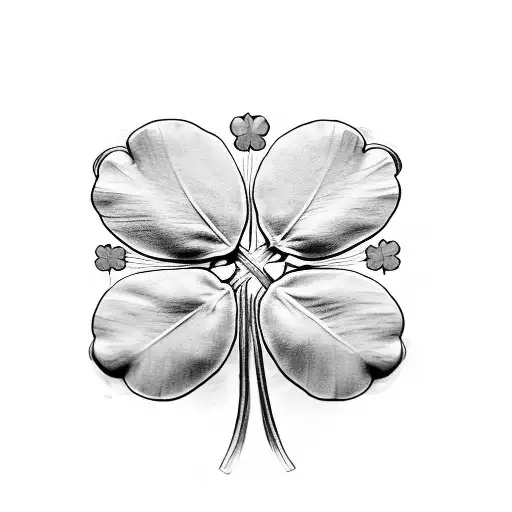Five leaf clover tattoo design idea