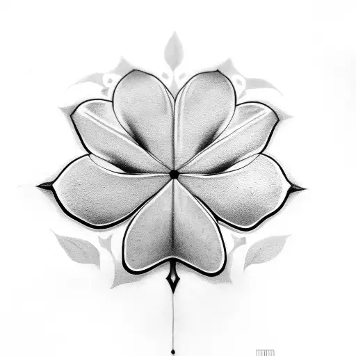 Five leaf clover tattoo design idea
