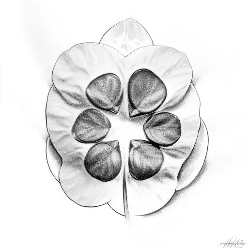 Five leaf clover tattoo design idea