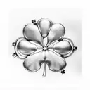 Five leaf clover tattoo design idea