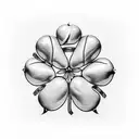 Five leaf clover tattoo design idea