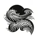 three small waves flowing water tattoo design idea