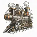 steam engine tattoo design idea