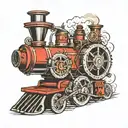 steam engine tattoo design idea