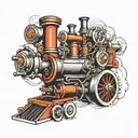 steam engine tattoo design idea