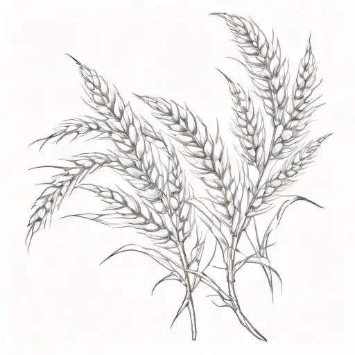 2 heads of wheat tattoo design idea