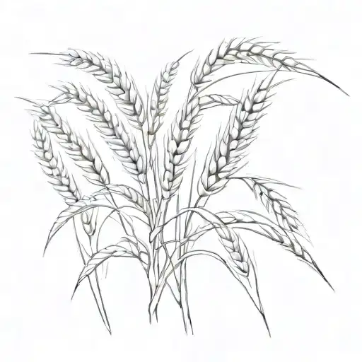 2 wheat tattoo design idea