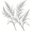 2 wheat tattoo design idea