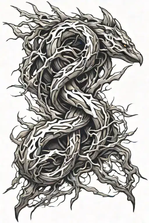 zues lightning bolt intertwined tattoo design idea