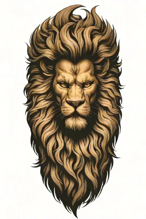 Hercules with lion mane on tattoo design idea