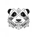 mid face panda tattoo design idea