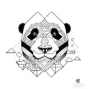 mid face panda tattoo design idea