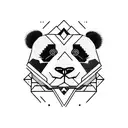 mid face panda tattoo design idea